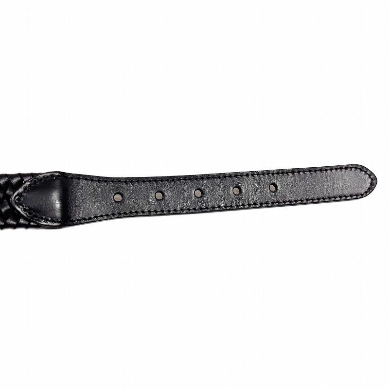 ジェイクルー J.Crew メンズ Men's イタリアンレザー使用 編み込みストレッチベルト Woven Elasticated Italian Leather Belt ブラック_5