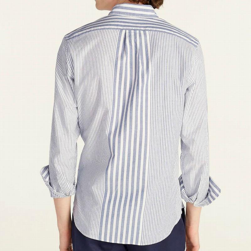 ジェイクルー J.Crew メンズ Men’s 長袖 シャツ スリムフィット Slim Broken-in Organic Cotton Oxford Shirt in Stripe アストールブルー｜vinaoutfitters｜07