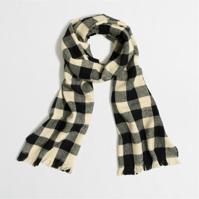 ジェイクルー J.Crew メンズ Men's スカーフ マフラー Plaid Scarf ブラック ナチュラル プラッド Black