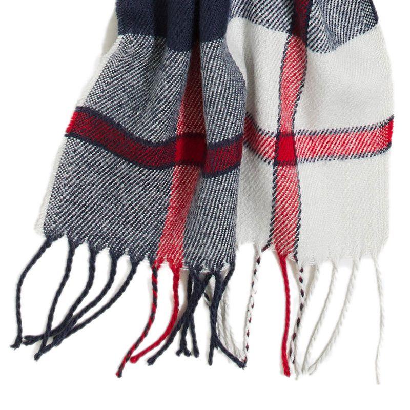 ジェイクルー J.Crew メンズ Men's スカーフ マフラー Plaid Scarf ネイビー レッド Navy Red Plaid｜vinaoutfitters｜03