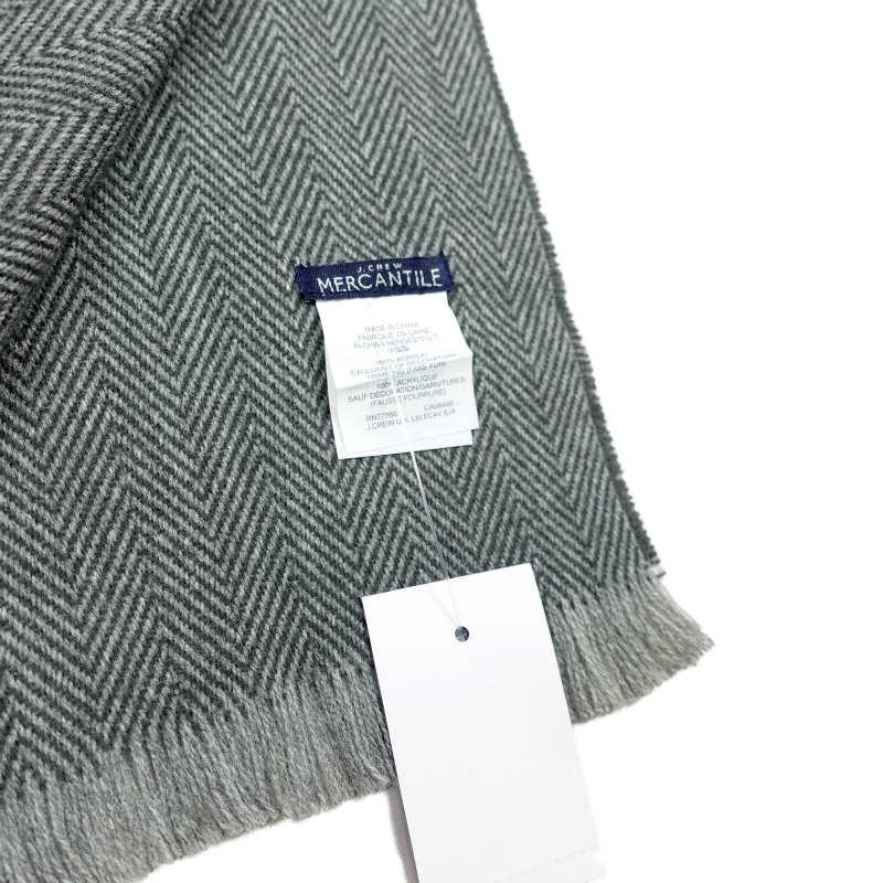 ジェイクルー マーカンタイル J.Crew Mercantile メンズ Men's マフラー Herringbone Scarf グレー Grey Combo｜vinaoutfitters｜04