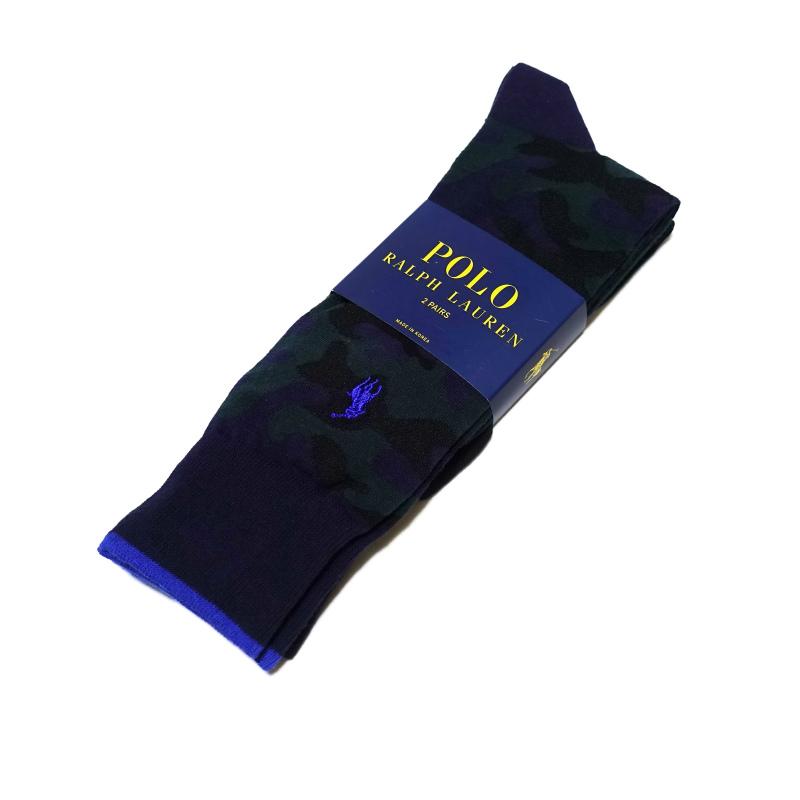 ポロ ラルフローレン POLO RALPH LAUREN メンズ Men's ソックス 靴下 Camo Trouser Sock 2-Pack ネイビー ブラック Navy Black｜vinaoutfitters｜05