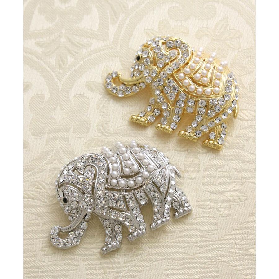 ヴァンテーヌ ブローチ 象 エレファント ゾウ 動物 パール プレゼント