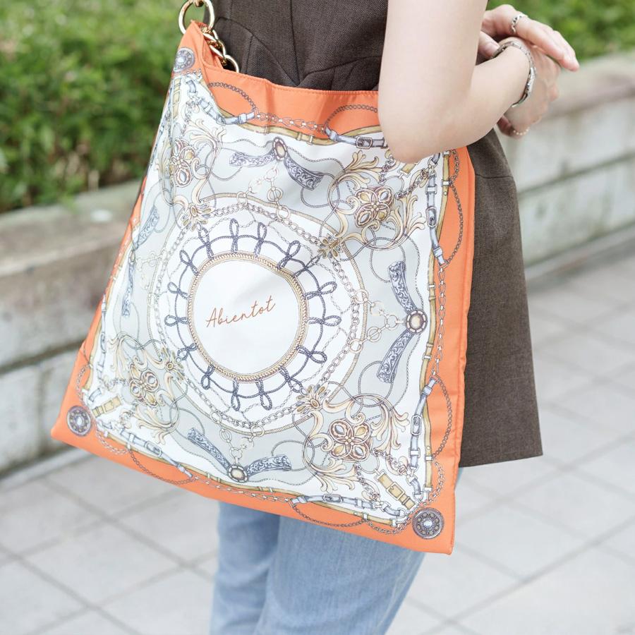 ヴァンテーヌ スカーフ柄トートバッグ チェーン ショルダーバッグ