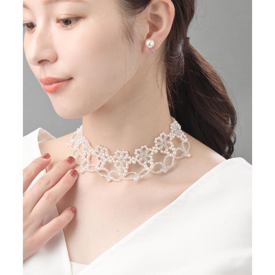 ヴァンテーヌ ネックレス パール ビーズ チョーカー レース 豪華