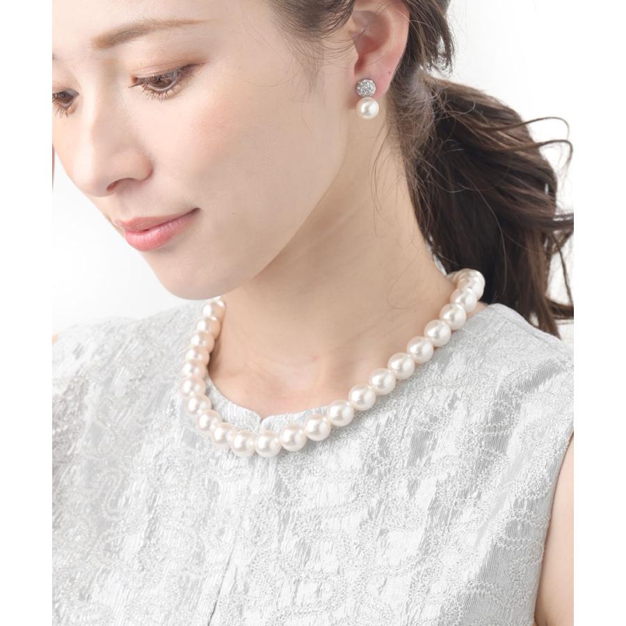 ヴァンテーヌ ネックレス パヴェボール パール 12mm ショート 