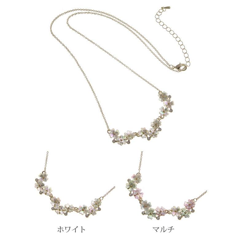 ヴァンテーヌ ネックレス フラワー パステルカラー お花 シェル風 上品
