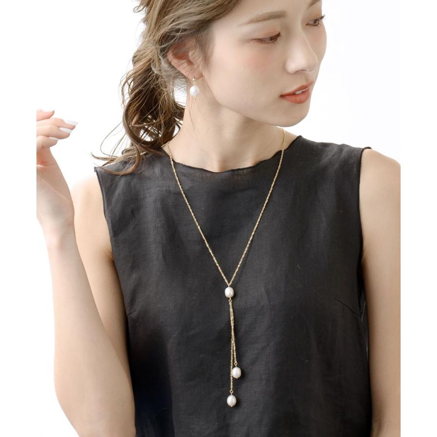 ヴァンテーヌ 淡水パールY字ロングネックレス バロックパール ヴァンテーヌ 淡水パールY字ロングネックレス バロックパール
