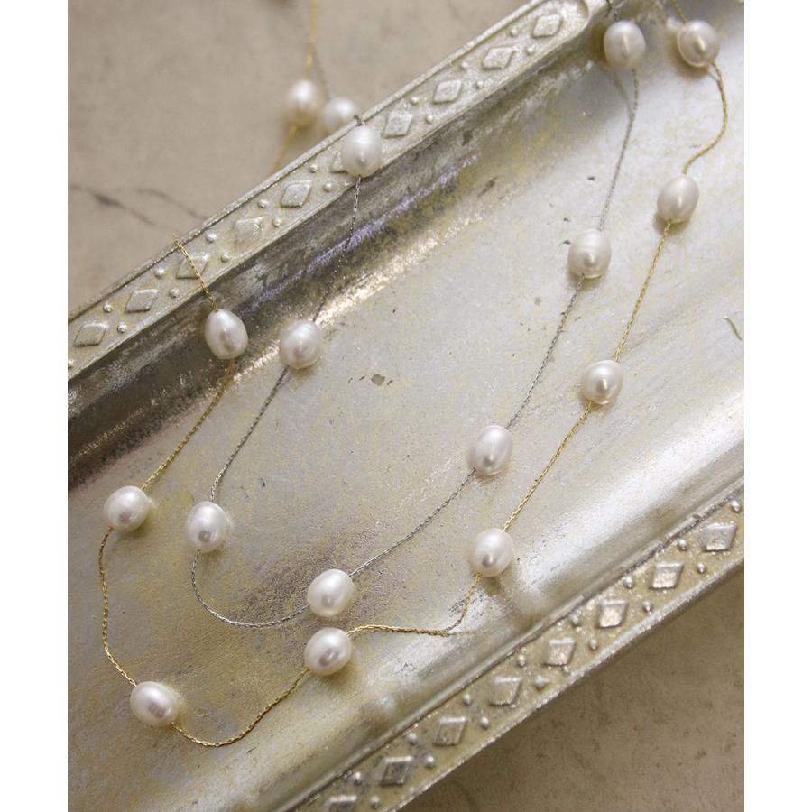 ヴァンテーヌ 淡水パールショートネックレス スライド式 スライド