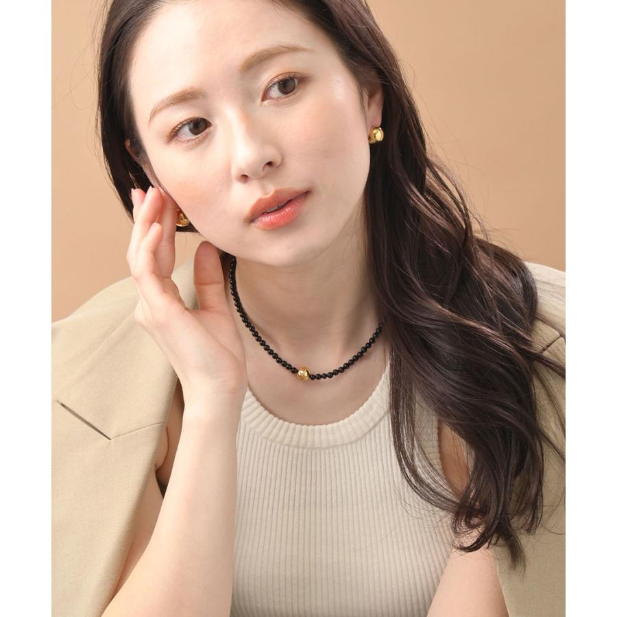 ヴァンテーヌ マグネットクラスプ 天然石ビーズネックレス シンプル