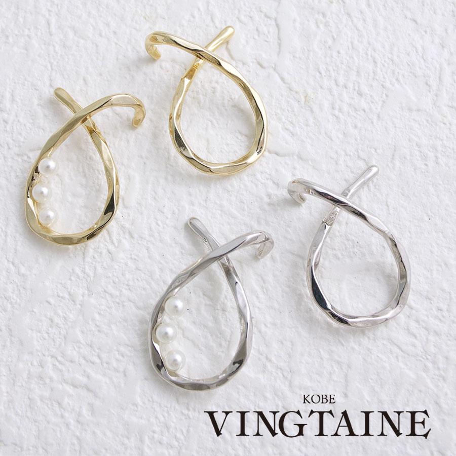 ネコポス送料無料 Ginger5月号掲載 ニュアンスウェーブイヤーカフ パール アシンメトリー イヤーフック イヤリング ｅ94 イヤカフ Mbgt E94 神戸ヴァンテーヌ 通販 Yahoo ショッピング