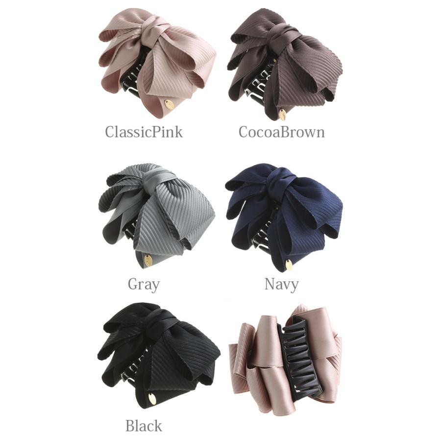 ヴァンテーヌ バンスクリップ リボン サテン ボリューム オフィス ヘア