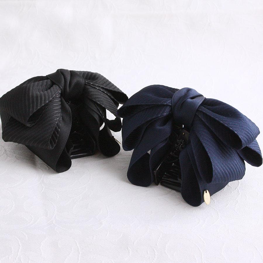 ヴァンテーヌ バンスクリップ リボン サテン ボリューム オフィス ヘア