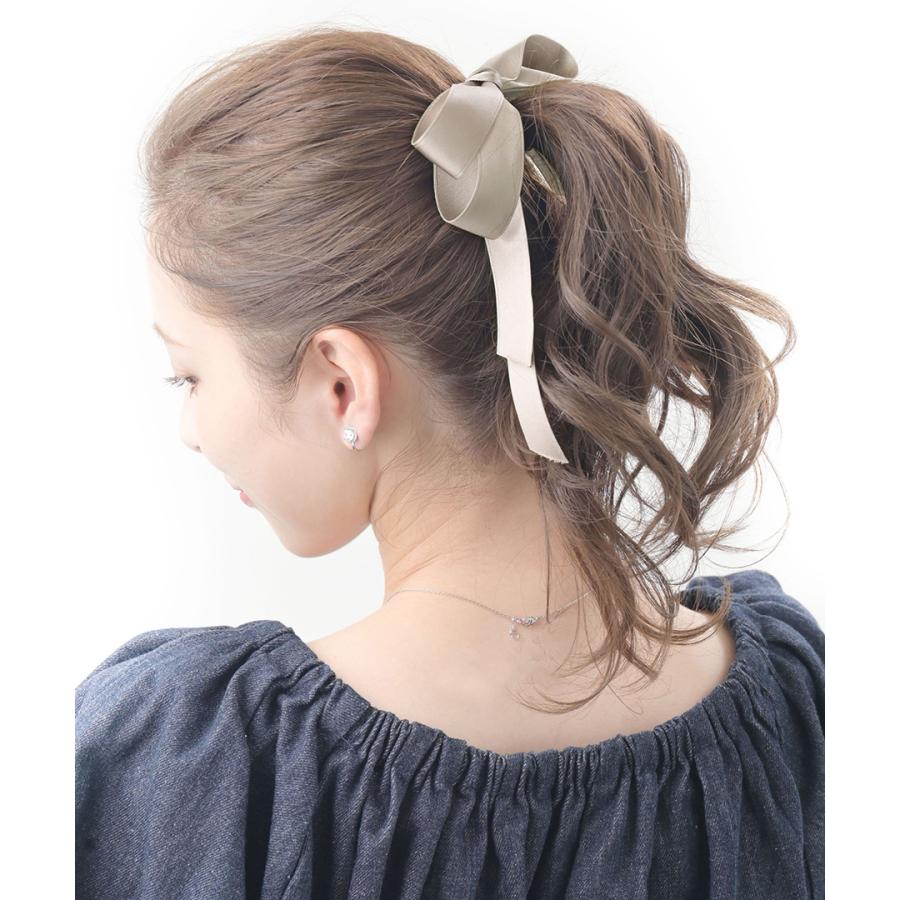 確認ヘアリボン ヘアゴム華やかドレープリボン757アンティークローズ