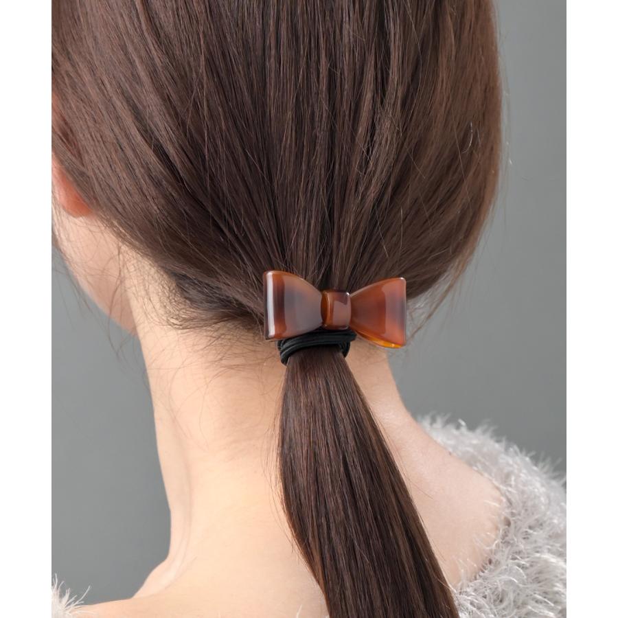 ヴァンテーヌ ヘアゴム リボン シンプル カラー アクリル ヘア