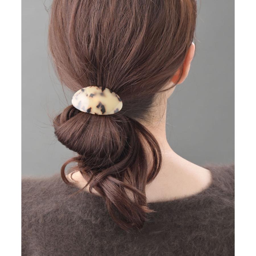 ヴァンテーヌ ヘアゴム ポニーフック べっ甲風 オーバル マーブル
