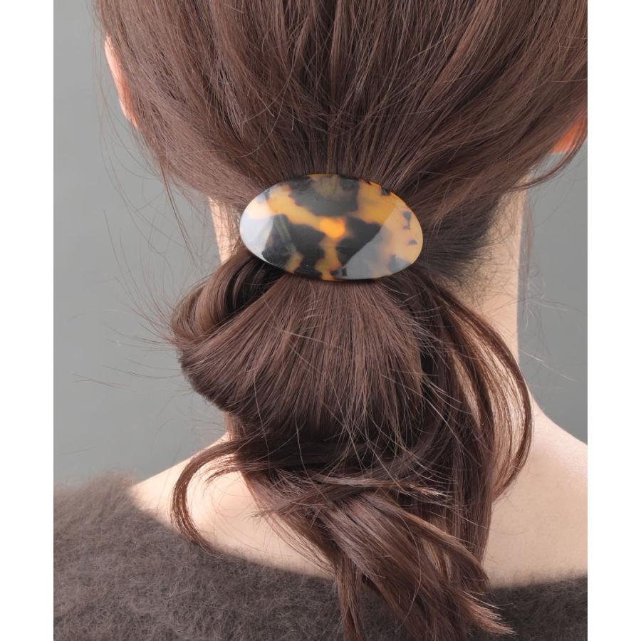 ヴァンテーヌ ヘアゴム ポニーフック べっ甲風 オーバル マーブル