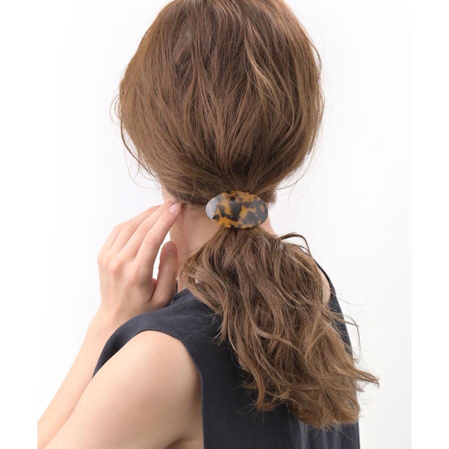 ヴァンテーヌ ヘアゴム ポニーフック べっ甲風 オーバル マーブル