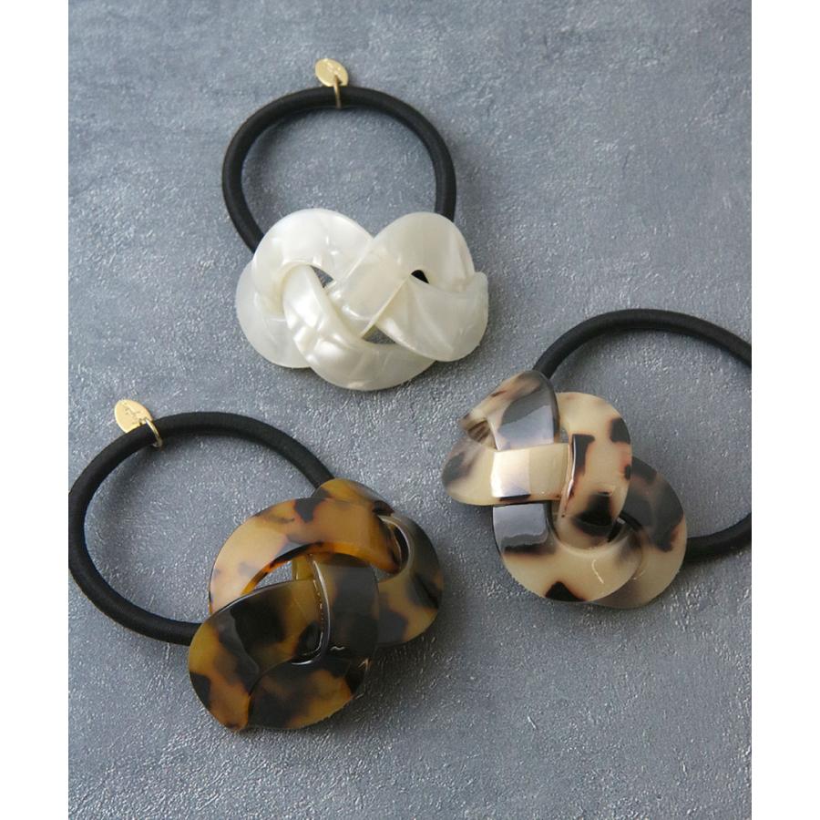 ヴァンテーヌ ポニーフック ヘアゴム べっ甲風 編み込み ヘア