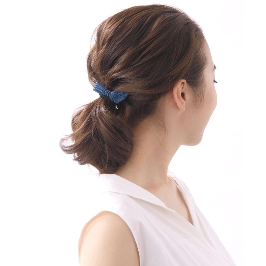 ヘアゴム スタッズ風 リボン ヘアアクセ ヘアアクセサリー 大人っぽい シンプル H-708｜vingtaine｜03