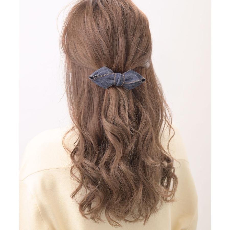 ヴァンテーヌ バレッタ デニム ステッチ入り ヘアクリップ ヘア