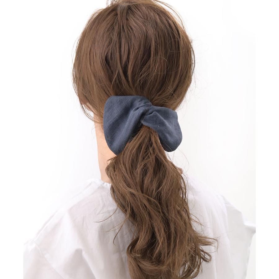 ●22まで●ヘアリボン専用 ヘアカフ ギャザー センター スリム リボン バイカラー シュシュ