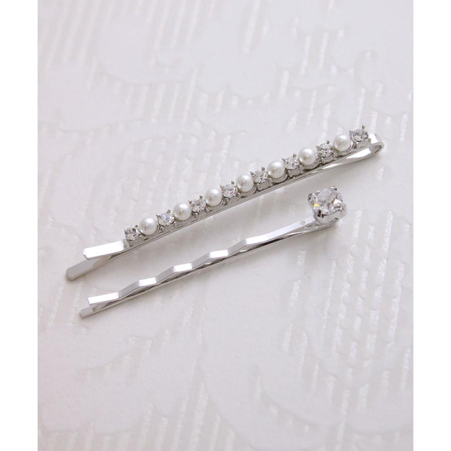 ヴァンテーヌ ヘアピン 2本セット ビジュー ラインストーン