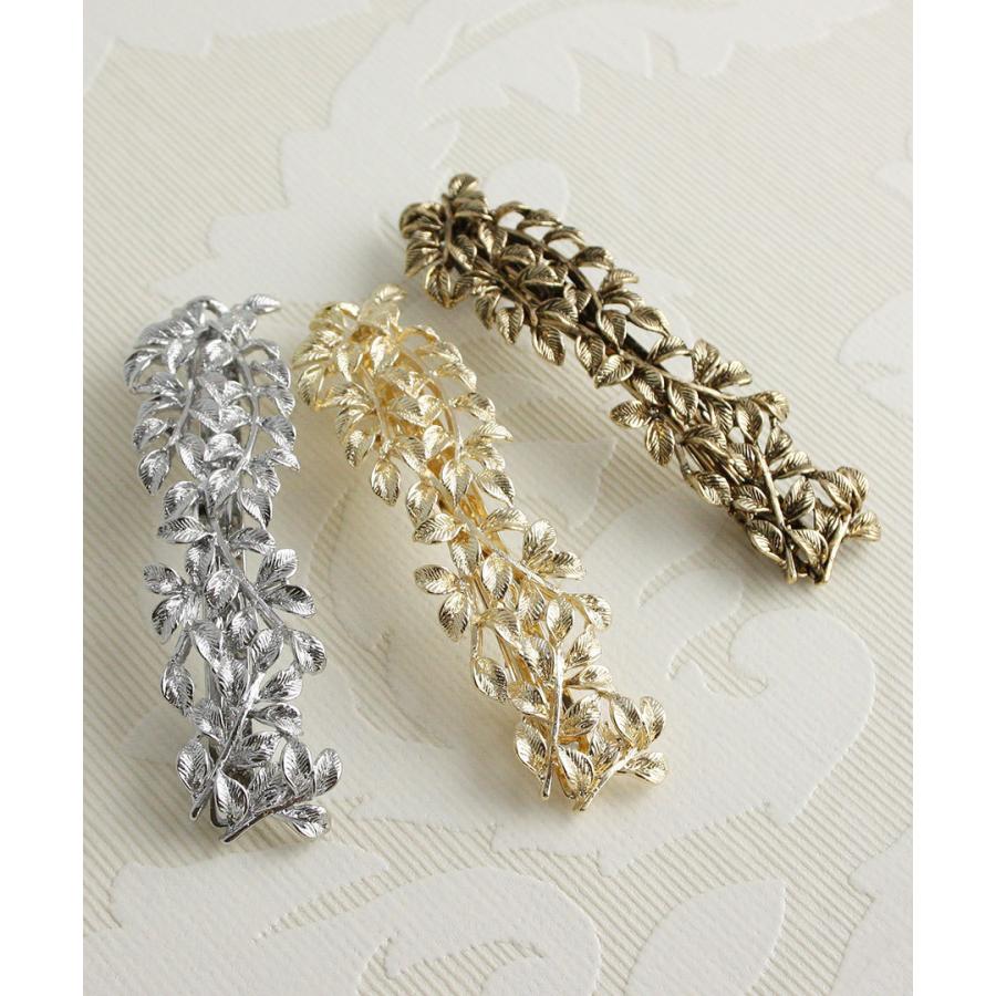 ヴァンテーヌ バレッタ リーフ メタリック メタル ヘアアクセサリーH