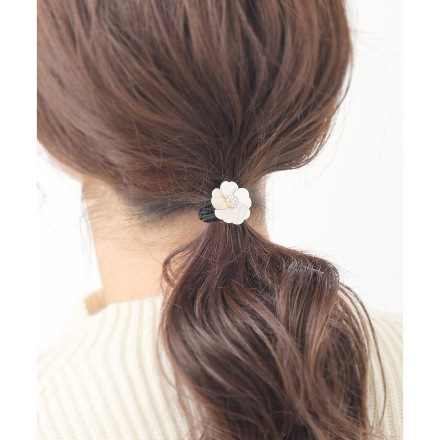 ヴァンテーヌ シェルフラワーヘアゴム ヘアカフ ポニーフック オフィス 