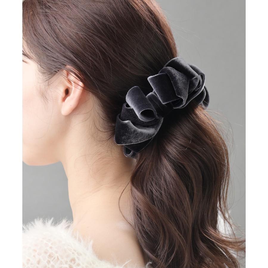 ヴァンテーヌ バナナクリップ ベロア カーヴィーリボン ボリューム