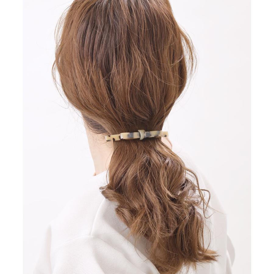 バレッタ　べっ甲風　細リボン　マーブル　細め　シンプル　ヘアアクセサリー H7047 アクセサリーSHOP レディース かわいい 大人っぽい｜vingtaine｜06