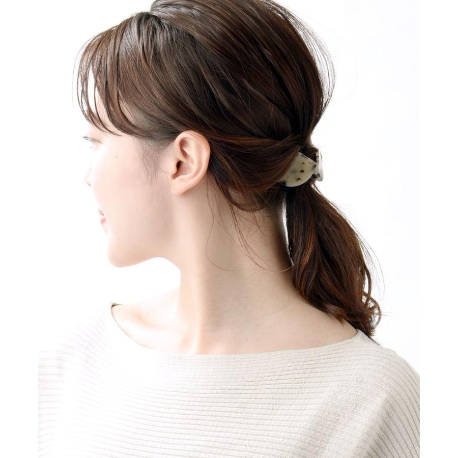 ヴァンテーヌ ポニーフック べっ甲風 ひねり リボン ポニーフック