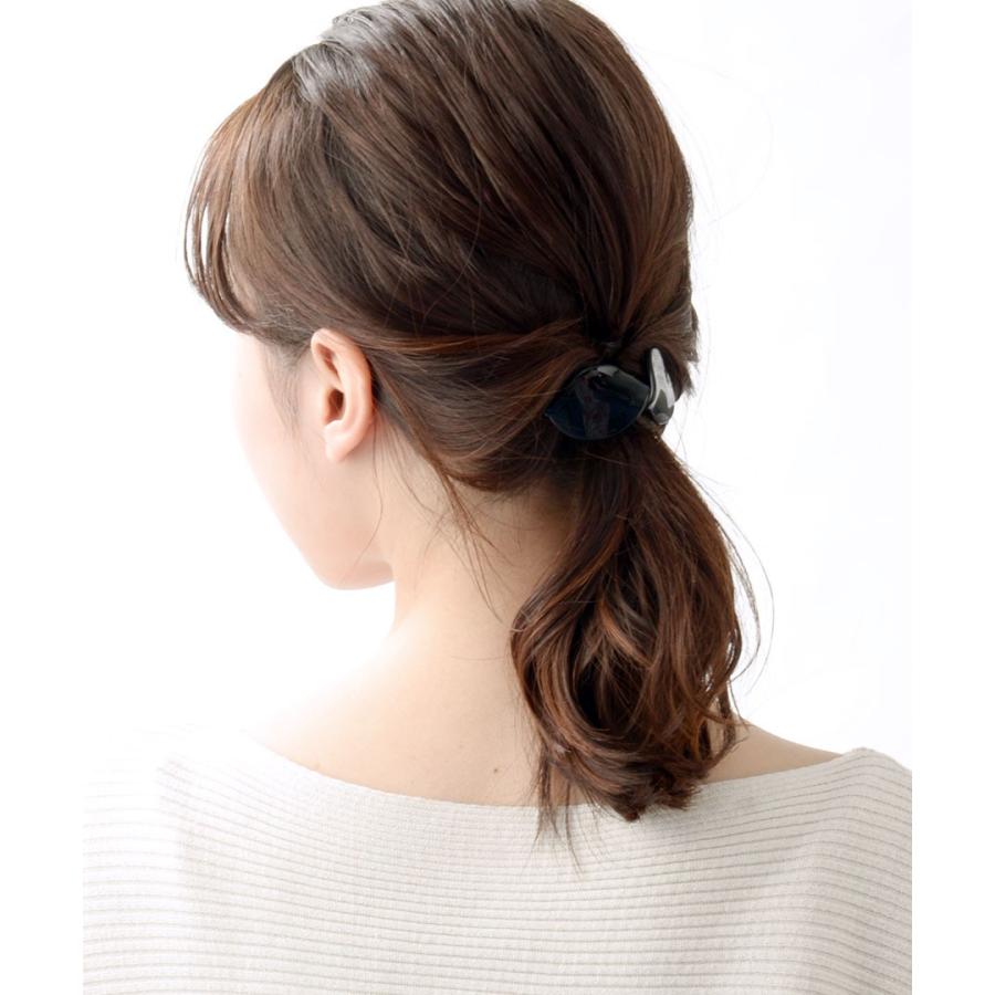 ヴァンテーヌ ポニーフック べっ甲風 ひねり リボン ポニーフック