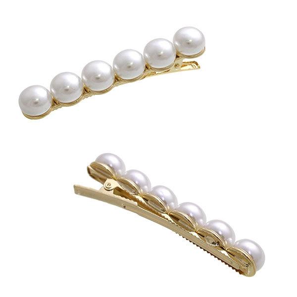 ヴァンテーヌ パールクリップ 6粒 ヘアクリップ くちばしクリップ