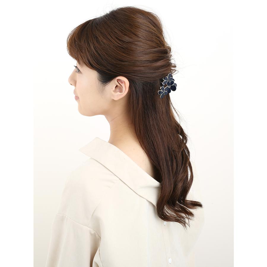 大人可愛い バンスクリップ ヘアクリップ 小花 ラインストーン ベージュ 女性に人気