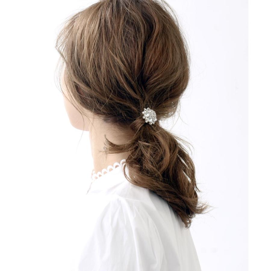 ヴァンテーヌ ポニーフック ヘアゴム パール ビジュー フラワー