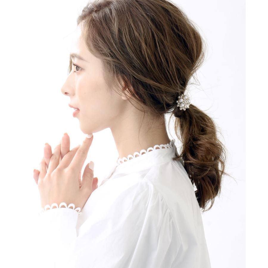 ヴァンテーヌ ポニーフック ヘアゴム パール ビジュー フラワー