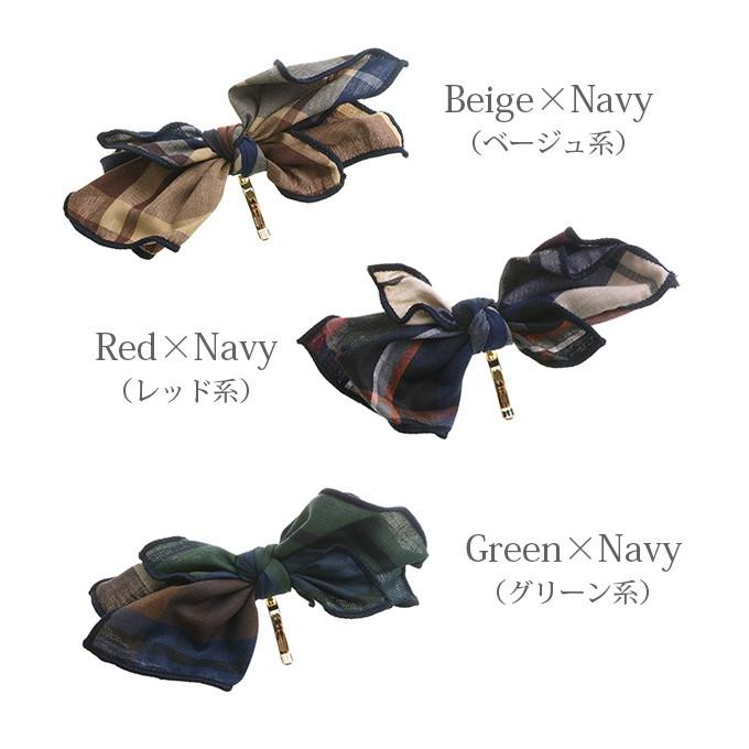 ヴァンテーヌ チェック柄リボンポニーフック ヘアカフ