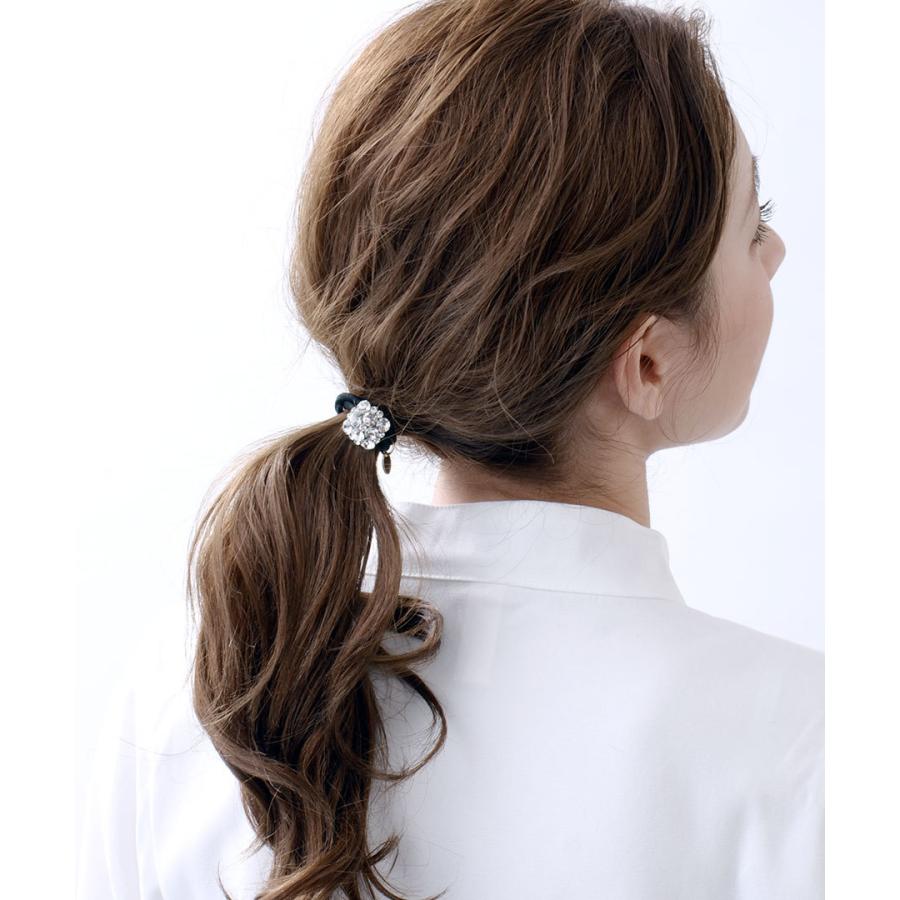 ヴァンテーヌ ラインストーンビジュースクエアヘアゴム かわいい 大人