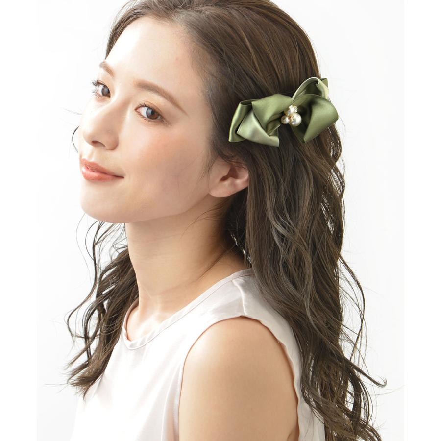 パールビジュー付きリボンバレッタ ヘアクリップ ヘアアクセサリー H7446｜vingtaine｜11