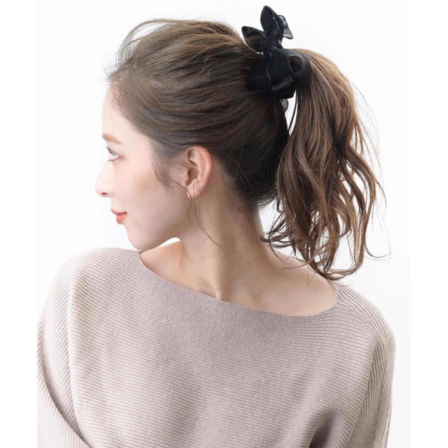 シュシュ ベルベット リボン オーガンジー ヘアアクセサリー ブラックリボン 上品 まとめ髪 華やか 秋冬 H7496｜vingtaine｜07