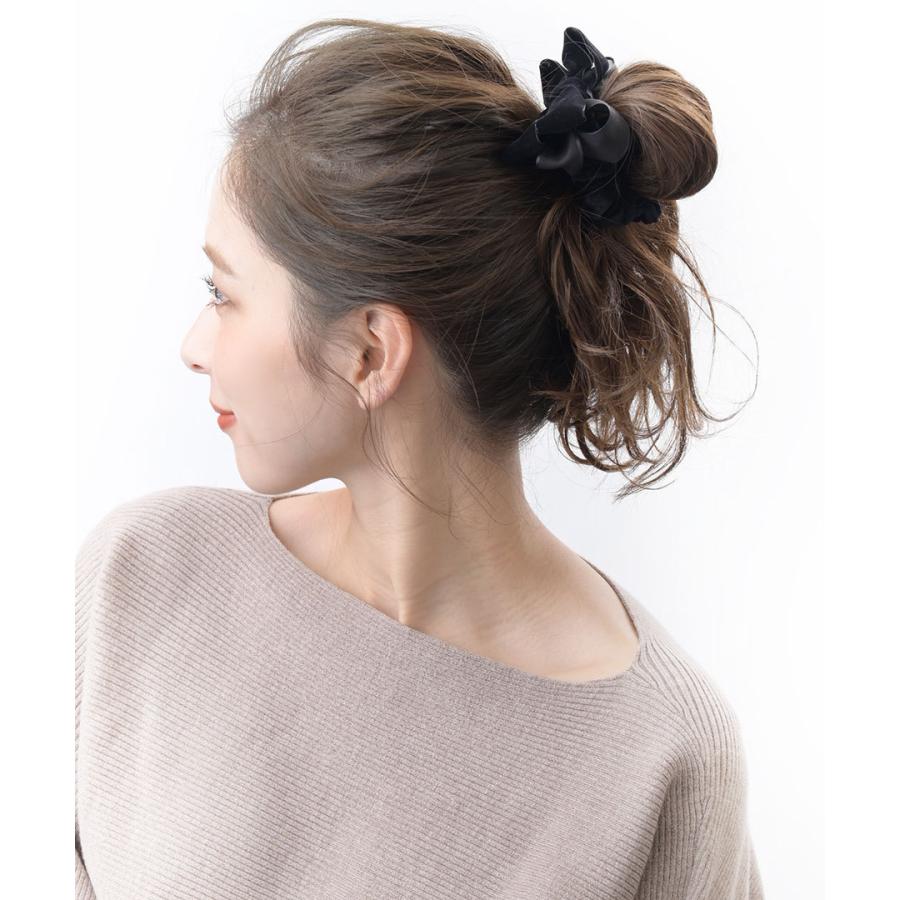 シュシュ ベルベット リボン オーガンジー ヘアアクセサリー ブラックリボン 上品 まとめ髪 華やか 秋冬 H7496｜vingtaine｜08