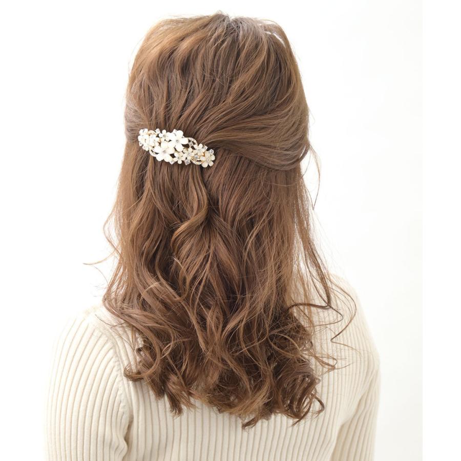ヴァンテーヌ バレッタ フラワー ヘアクリップ ホワイト ヘア