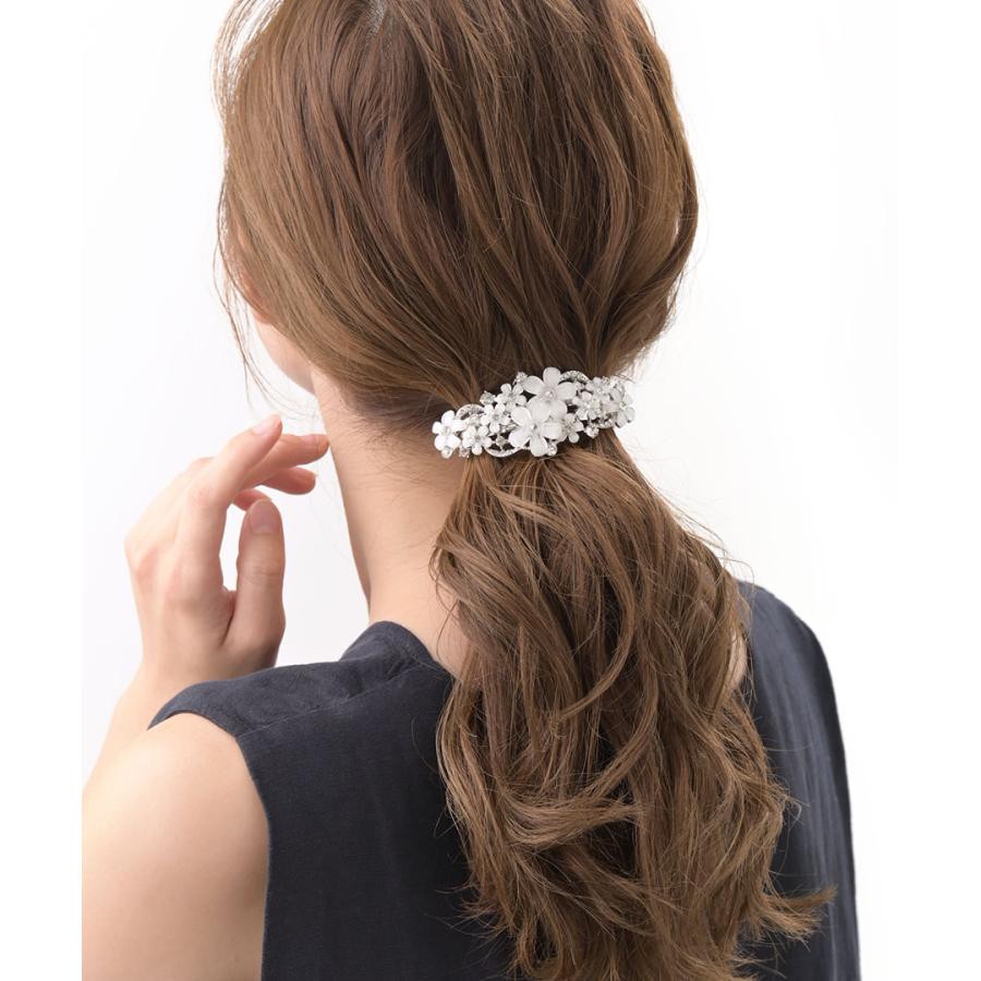 ヴァンテーヌ バレッタ フラワー ヘアクリップ ホワイト ヘア
