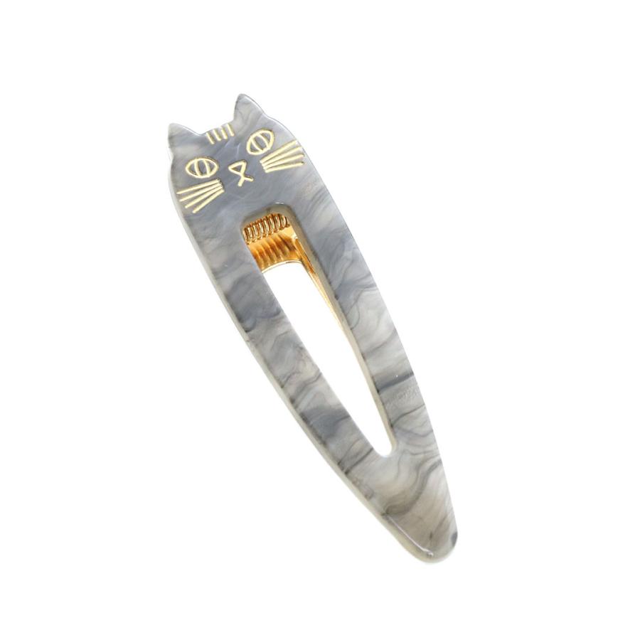 ヴァンテーヌ ヘアクリップ くちばしクリップ 猫 マーブル 二又