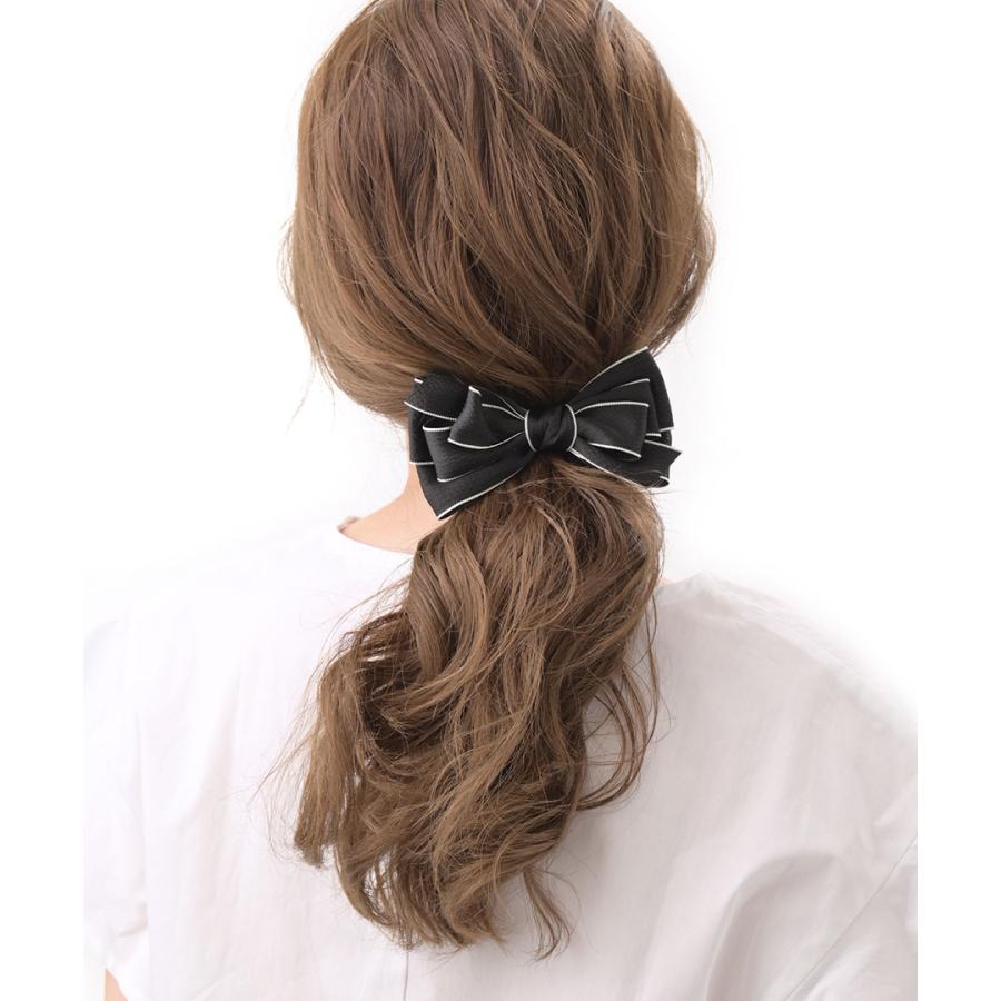 バレッタ リボン ブラック ヘアアクセサリー 上品 大人カジュアル シンプル H7591｜vingtaine｜05