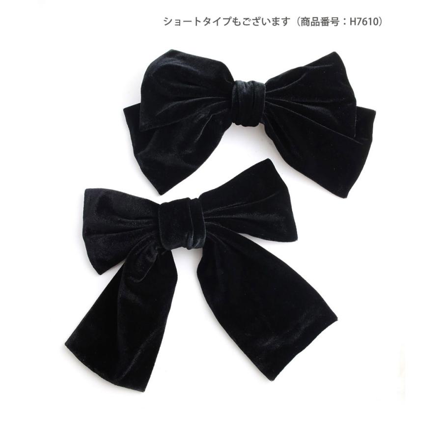 ヴァンテーヌ バレッタ ロングタイプ ベロア リボン ヘアクリップ ヘア