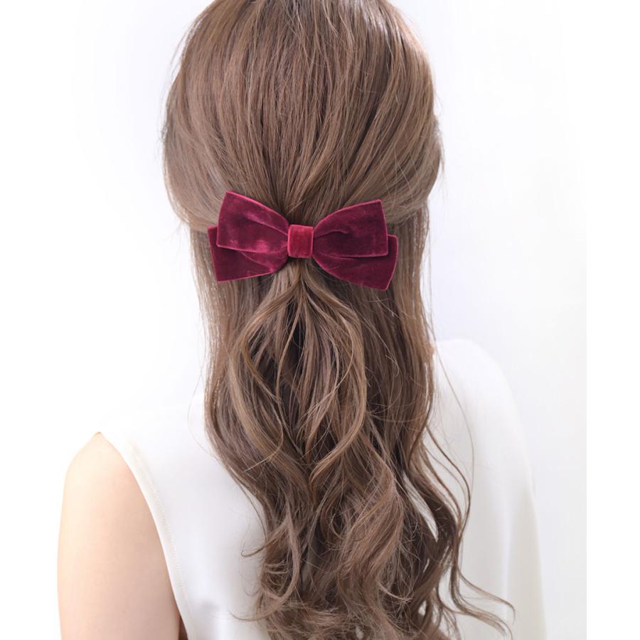 ヴァンテーヌ バレッタ リボン ベルベット ヘアクリップ 上品 大人