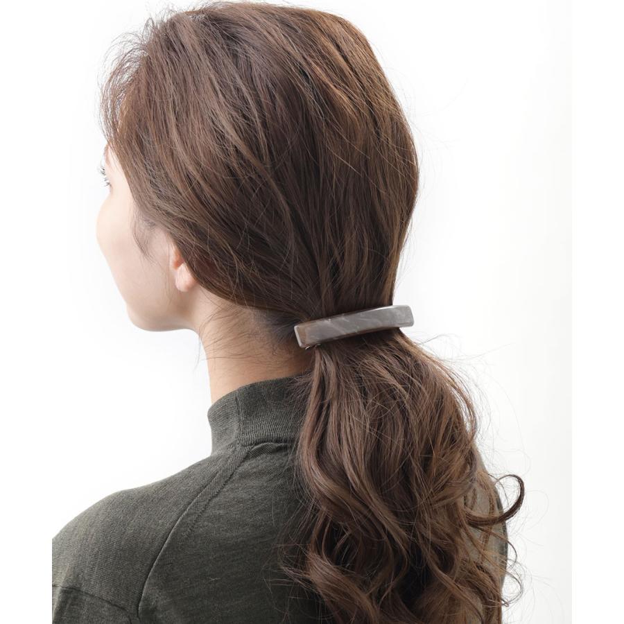 ヴァンテーヌ バレッタ マーブル模様 スクエア ヘアクリップ