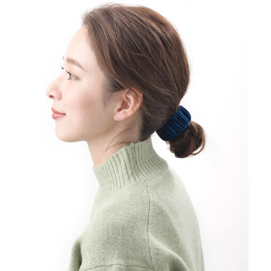 ヴァンテーヌ SALE パッチンバンド ベロア ギャザー ゴム隠し ヘアゴム